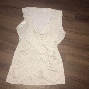 New York and company, tan and white blouse